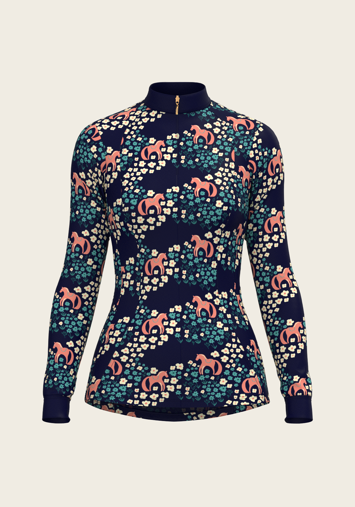 NEW Espoir Cavallo in Teal In Navy Quarter Zip