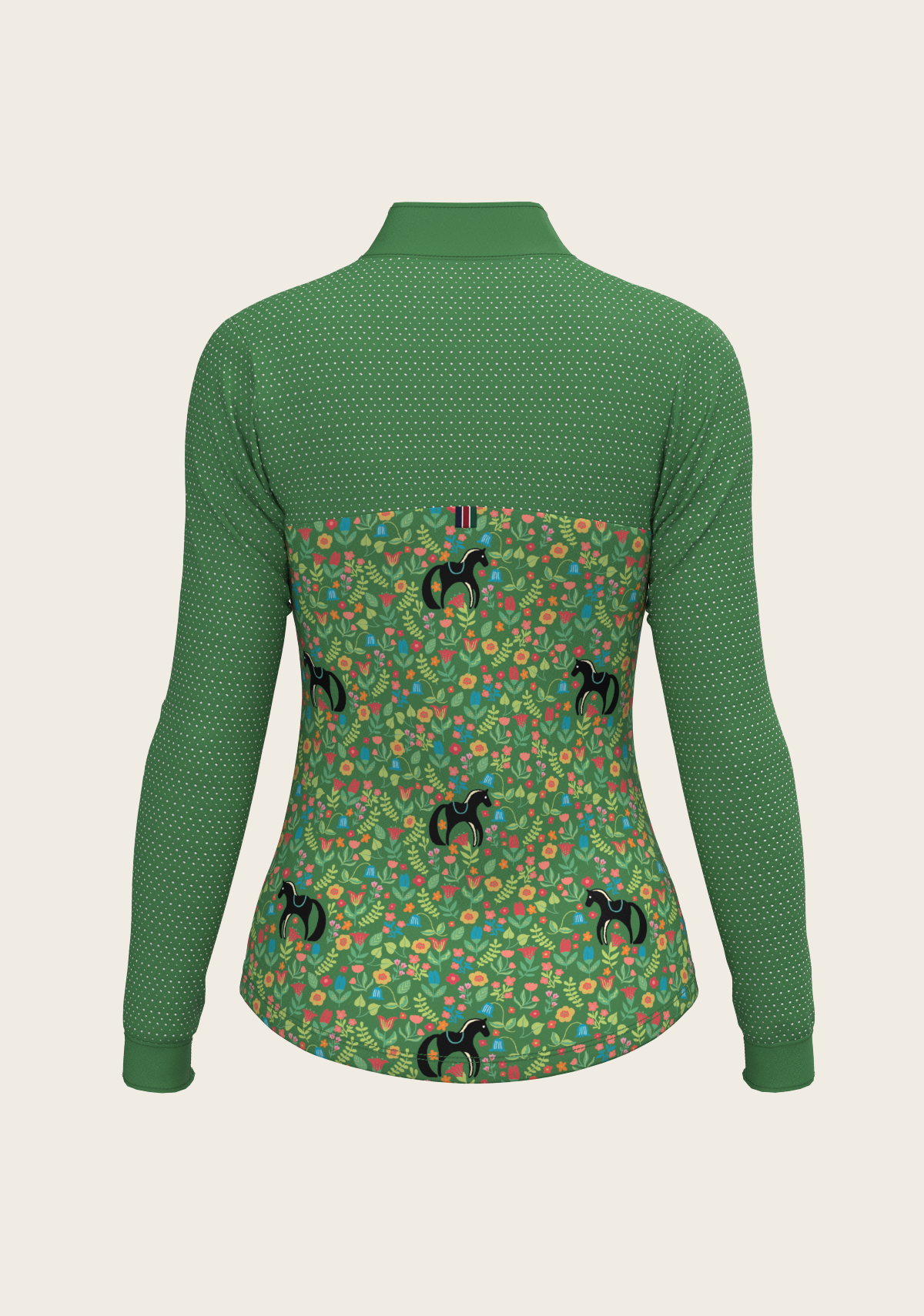 NEW Espoir Cavallo on Green Sport Mesh Quarter Zip Sun Shirt