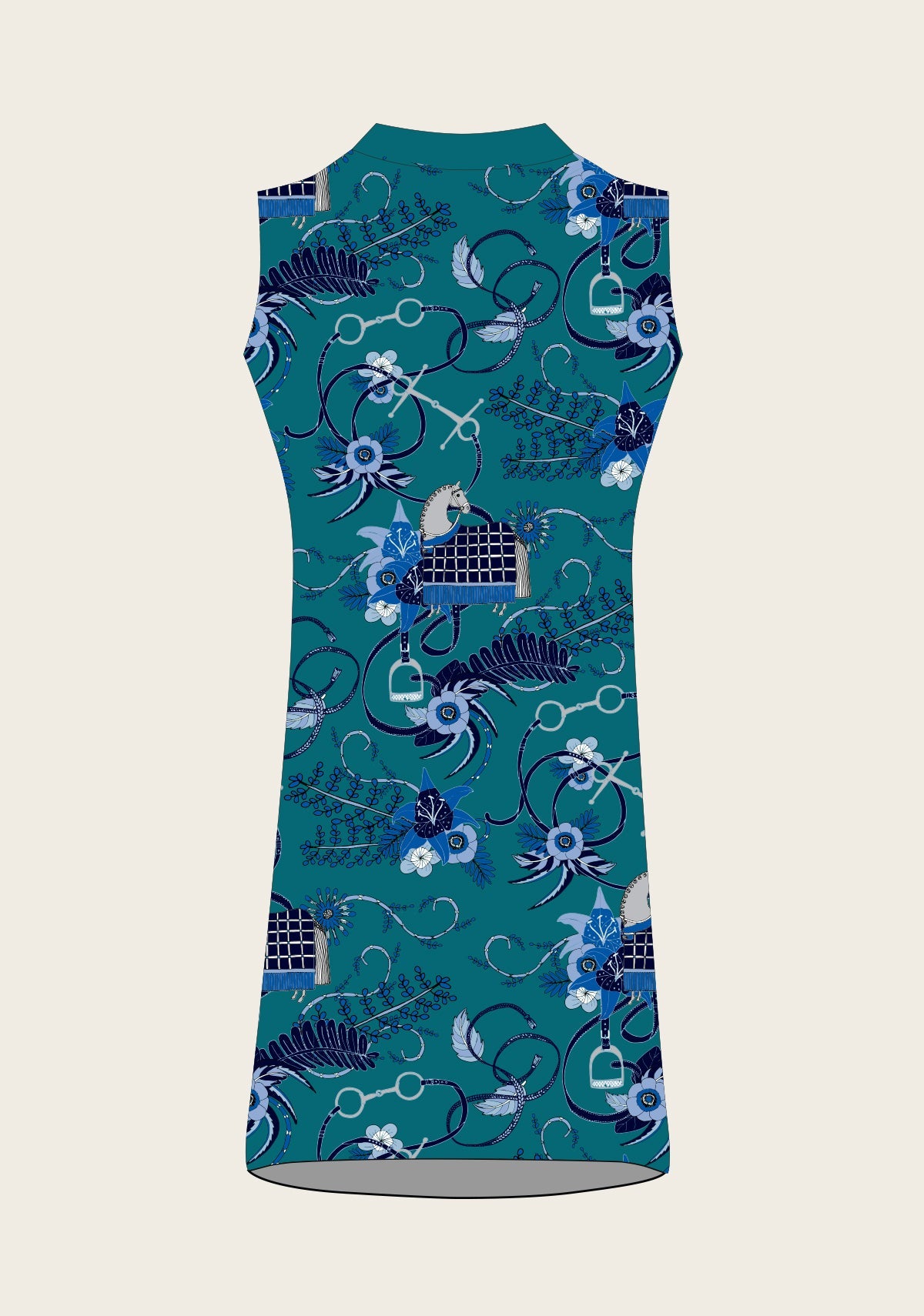 Botanical Blue on Harbor Blue Golf Dress