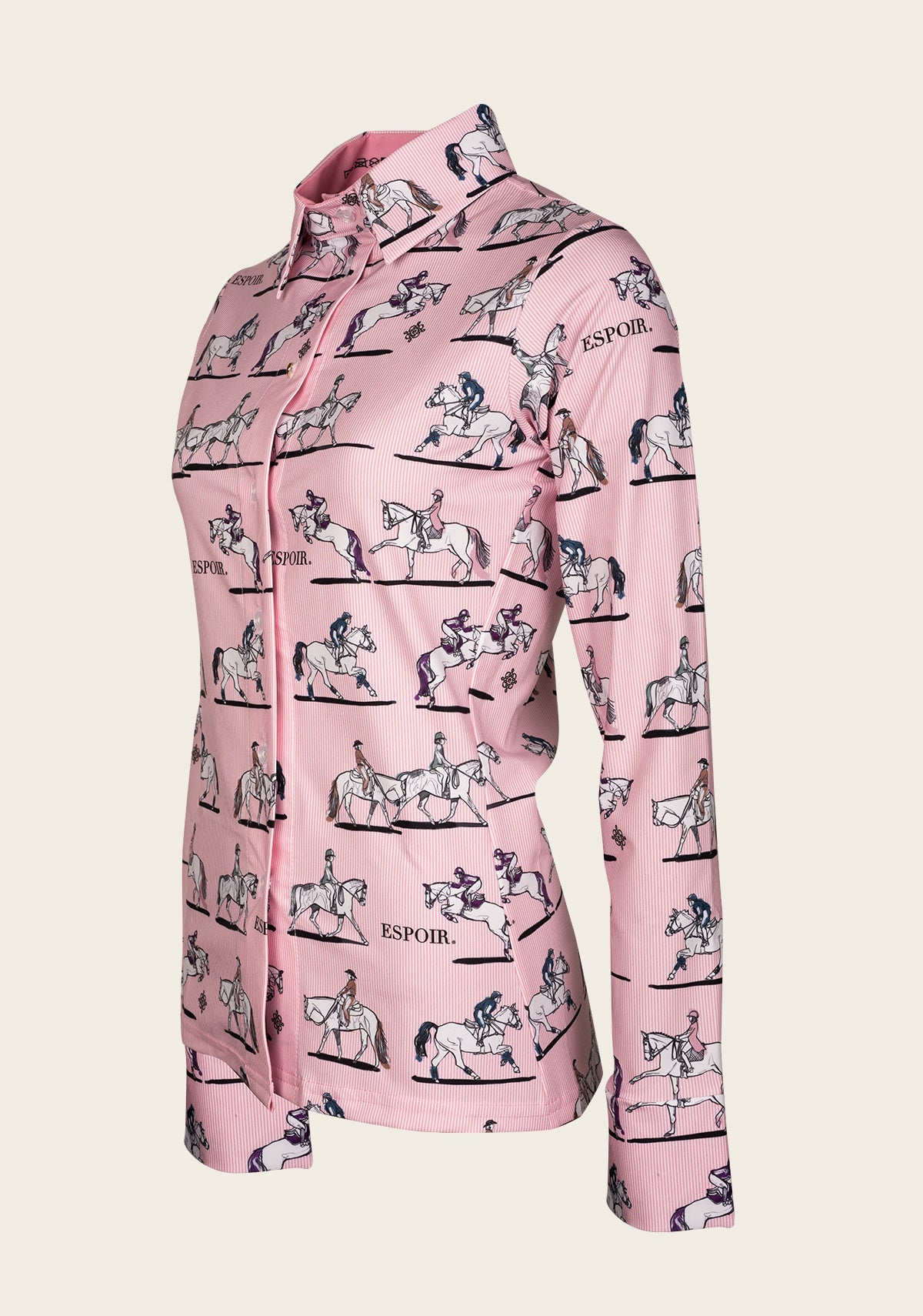 United Equestrian on Pink Ladies Button Shirt