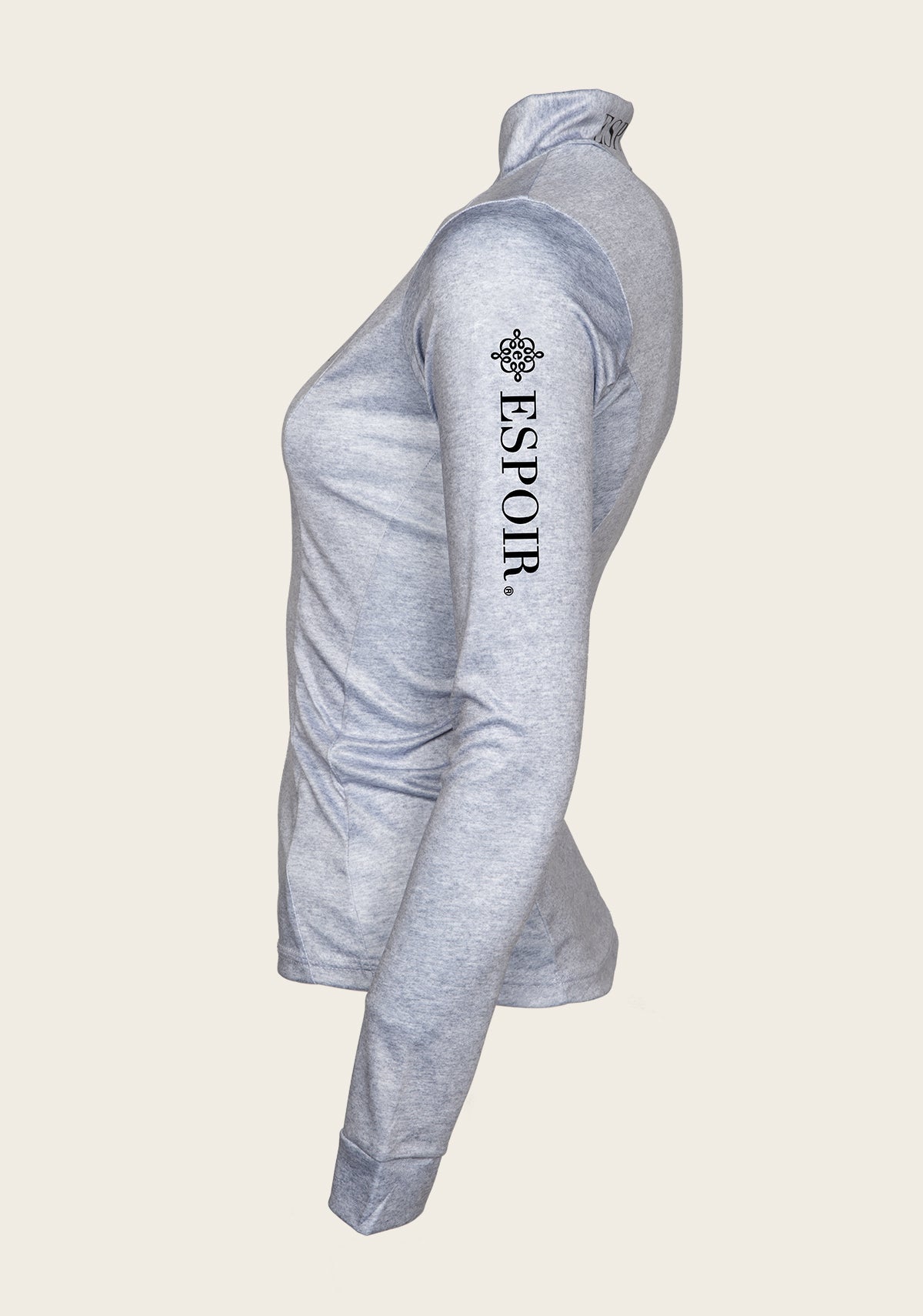 SALE Espoir Lumiere Eternal Collection Melange Grey Quarter Zip Sun Shirt