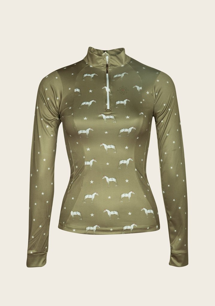 Olive Horse and Star Everyday Riding Shirt
